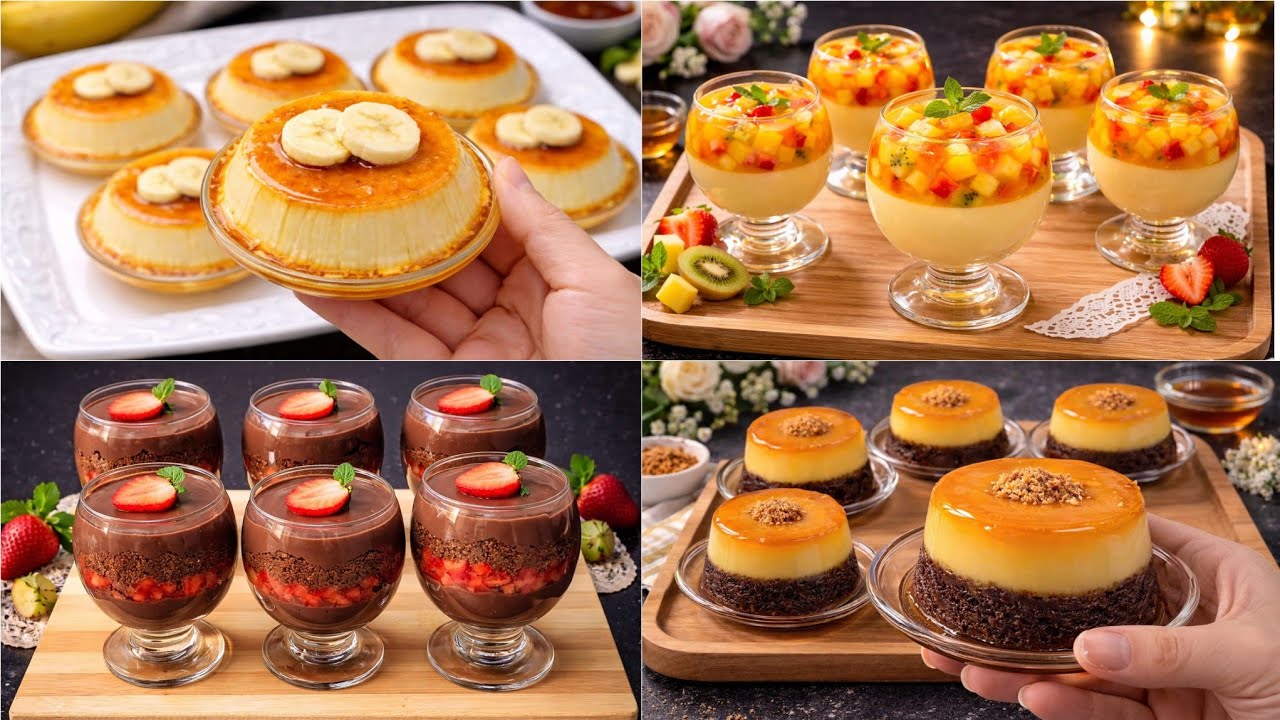 ينفعوك ف رمضان 😇 أربع تحليات خطيرة فالمذاق بمكونات عندك فالبيت حضريها فرمشة عين