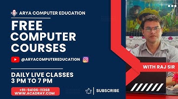Day 2 -Free Computer Courses - Arya Computer Education