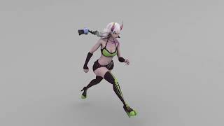 Woman run cycle animation