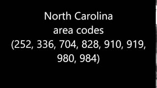 North Carolina Area codes