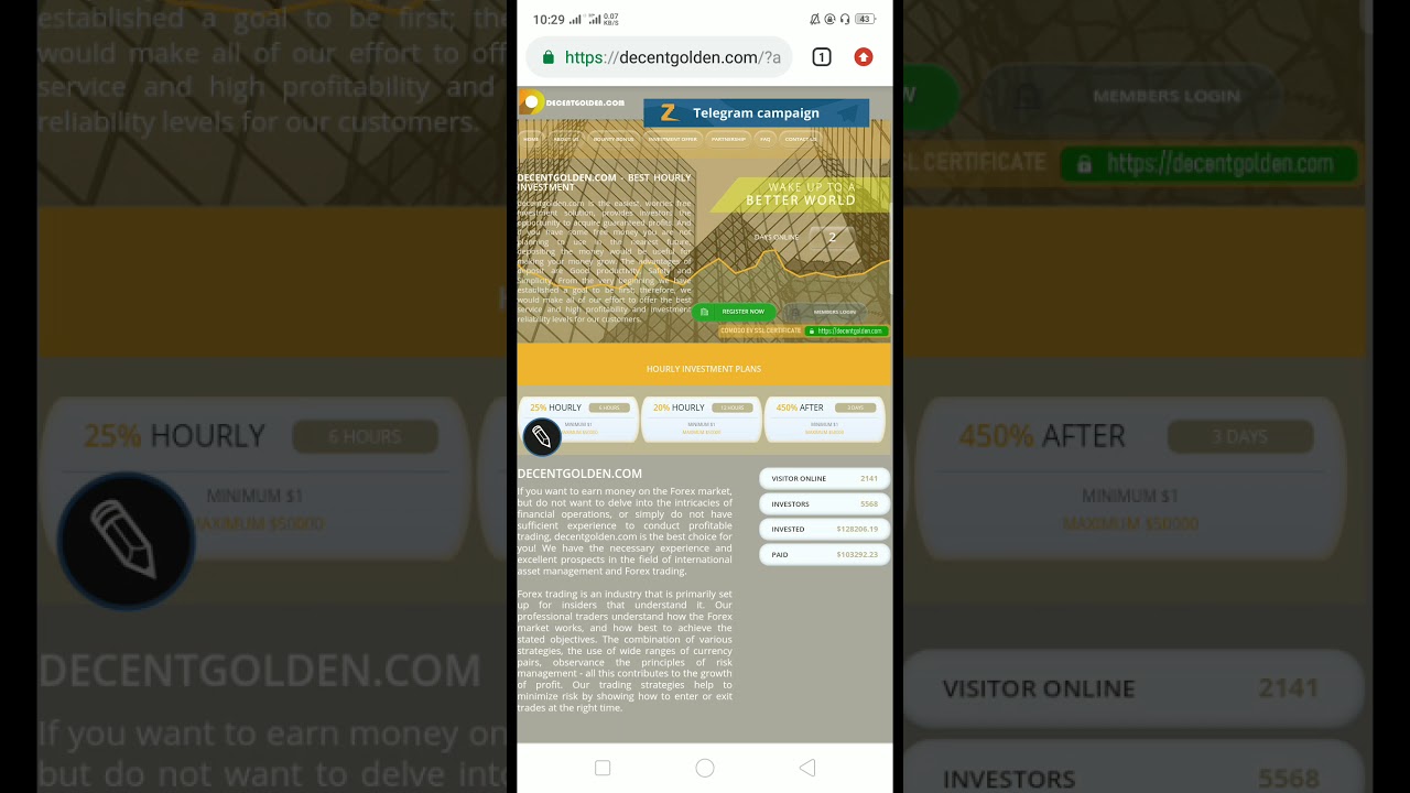 New HYIP WEBSITE live instant withdraw | hourly paying site 25% to 450% profit