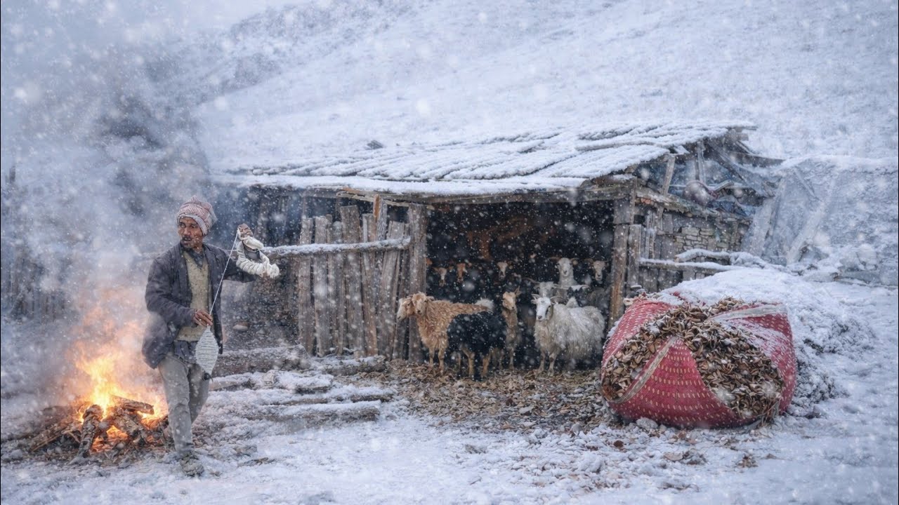 Surviving Shepherd Life in One Of The Coldest Regions Of Nepal |A Snowy Freezing Winter Village intr