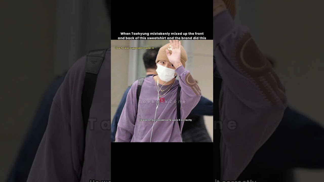 When Taehyung mixed up the front and back of sweatshirt ✨ 