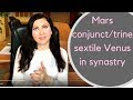 Mars conjunct/trine/sextile Venus in synastry