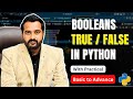 Booleans Python | Boolean Data Type Explained in Hindi | Python Tutorial for Beginners | Booleans