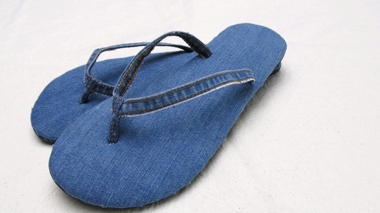 blue jean flip flops