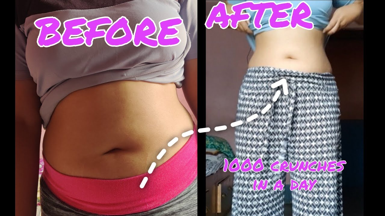 I did 1000 CRUNCHES in one day | before and after | - YouTube