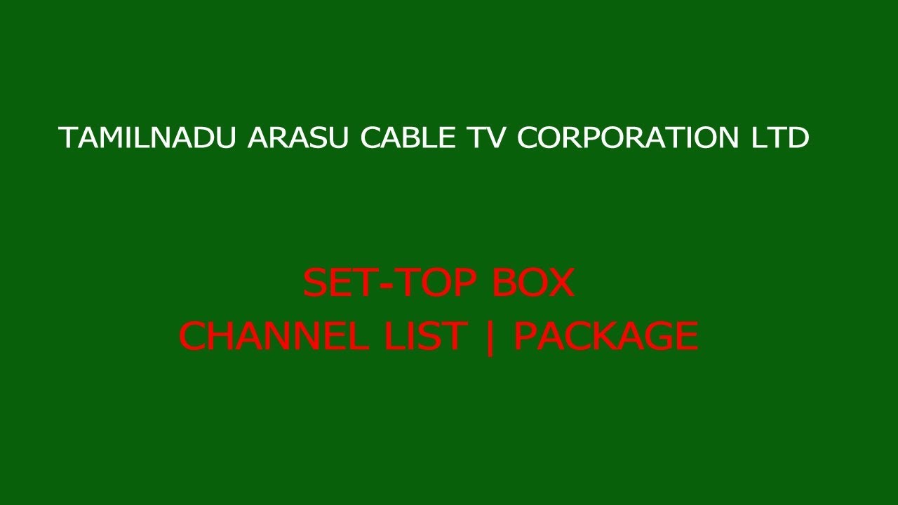 TAMILNADU ARASU CABLE TV CHANNEL LIST _ SETTOP BOX YouTube