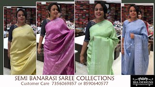 Semi Banarasi silk sarees collections