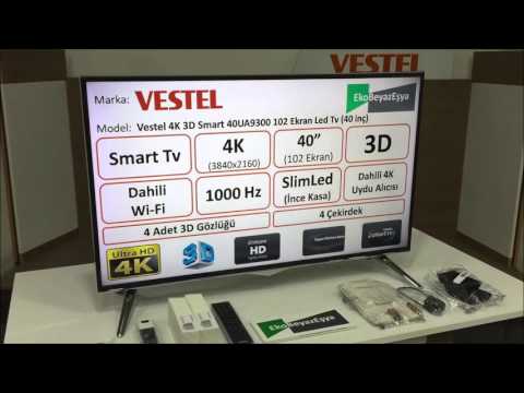 Vestel 4K 3D Smart 40UA9300 102 Ekran Led Tv (40 inç) - EkoBeyazEşya 