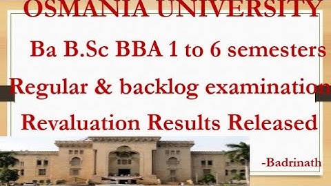 OU Revaluation Results  Released september 2023//OSMANIA UNIVERSITY //