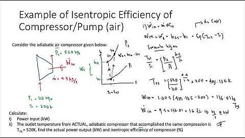 EXAMPLE OF ISENTROPIC EFFICIENCY OF COMPRESSOR (AIR PART 2)