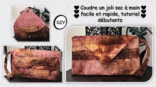 Coudre un sac à main en tissu poche au dos tutorial facile et rapide débutants Anna couture DIY