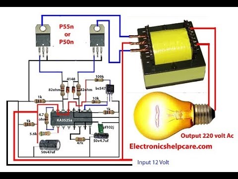 How to make 12v to 220v inverter? making circuit diagram ...