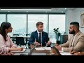 Diverse group of business professionals having a meeting in a modern office boardroom Stock Footage