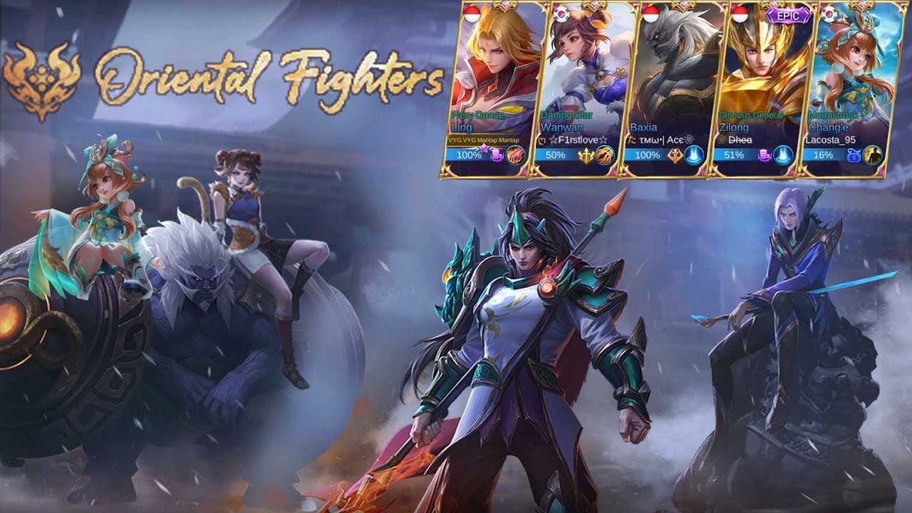 KETIKA 5 PLAYER MYTHIC BERSATU PAKAI HERO ORIENTAL FIGHTER - MUSUH AUTO