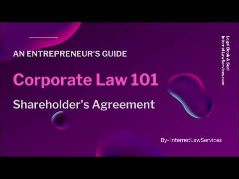 Shareholder's Agreement || Corporate Law 101 - An Entrepreneur's Guide