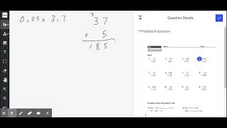 Multiply two decimals using the standard algorithm (0.05 x 3.7)