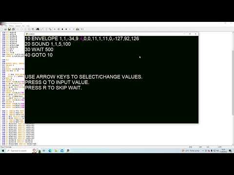 BBC BASIC for Windows. ENVELOPE and SOUND commands utility program.