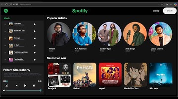 Spotify Clone part - 3 using HTML, CSS, JavaScript, PHP ,XAMPP (Frame.html) side -1