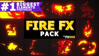 2D FX Fire Elements (Ae) - 10 Hand-Drawn Flames, Free