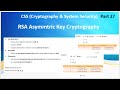 CSS Video 27 (Part1) :RSA Asymmetric/Public Cryptographic Encryption, Decryption,, e,d,n,p,q,CRT