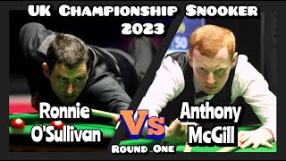 Ronnie O'Sullivan vs Anthony McGill - UK Championship Snooker 2023 - Round One