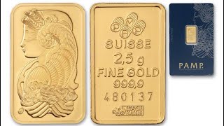 Pamp gold ingot 2.5 g short review سبيكة ذهب بامب سويسري 2.5 جرام -