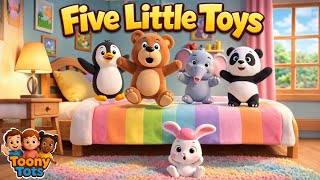 🧸Five Little Toys Jumping on the Bed | Five Little Monkeys Inspired Nursery Rhyme | Toonytots screenshot 3