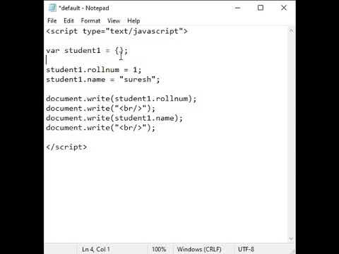 Creating Objects in JavaScript using Object Literal Notation ...