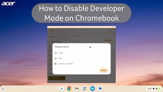Chromebook - How to Disable the Developer Channel