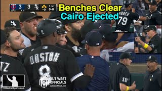 Ejection 151 - Twins and White Sox Clear Benches, Warnings Result & Miguel Cairo Ejected, After HBP