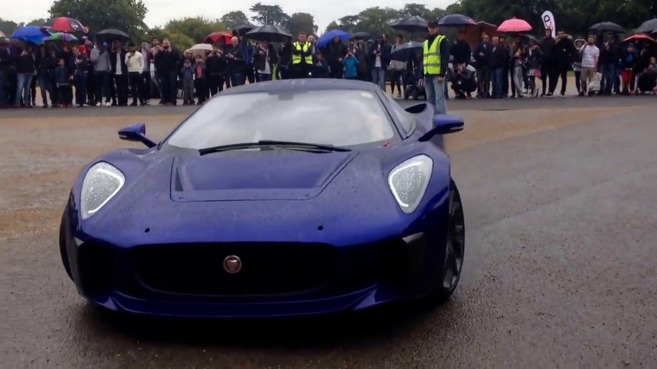 Rare jaguar CX-75 loud revs in tunnel