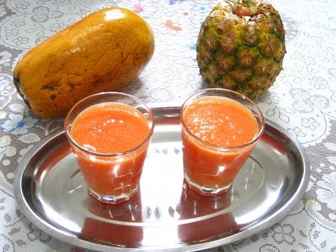 piña naranja y papaya