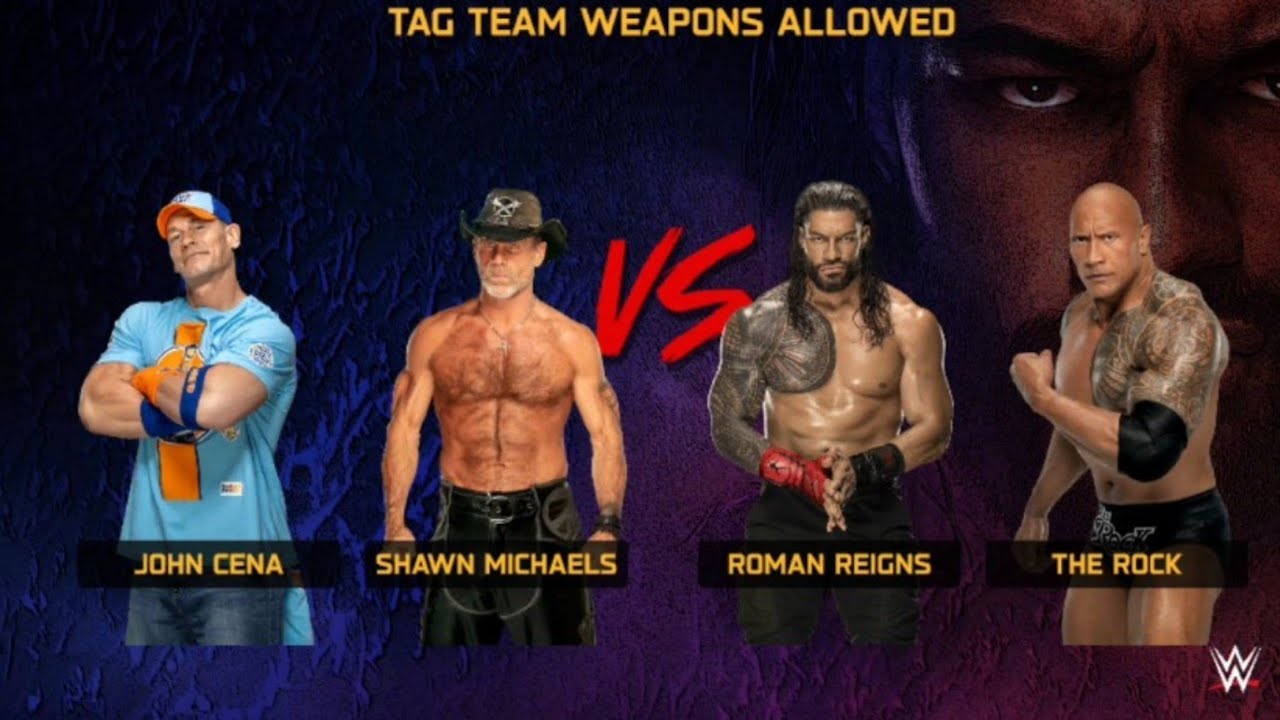 John Cena and Shawn Michales vs Roman Reigns and The Rock wwe2k25 Netflix edition # viral 