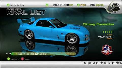 IMPORT TUNER CHALLENGE   XBOX 360   Video   019 of 055   RIVAL LIST   STRONG FORMATION