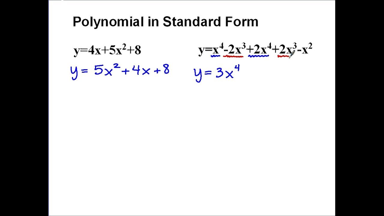 Polynomials in Standard Form