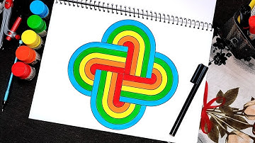 Square Spiral Geometry Art || Square Spiral Geometry Pattern with Painting || Spiral Square Geometry