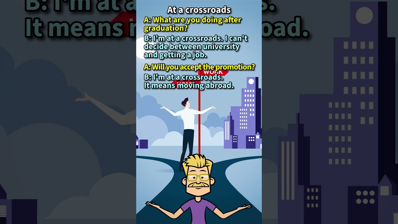 "At a crossroads": What does it mean in English? [ ForB English Lesson ] #shorts