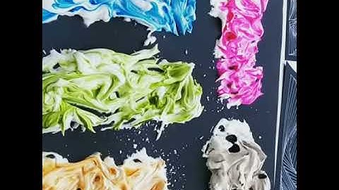 How to create marbled paper texture with shaving foam | Reef Art Studio