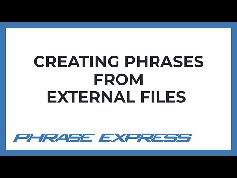 Creating phrases from external data files