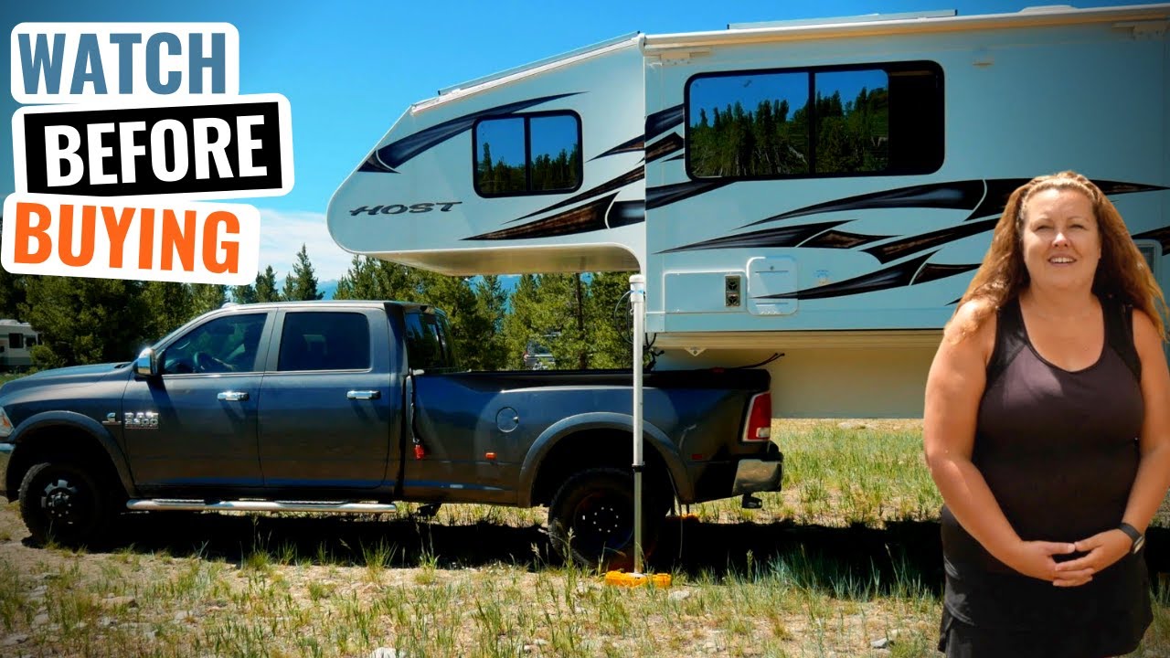 Solo Female Shows How to Unload and Load a Truck Camper Truck Camper