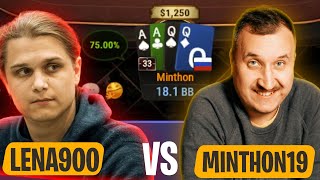 Миша Minthon19 vs Lena900!😏Хайлайты покерных стримов друзей школы “KOT” #покер #хайлайты #стримы