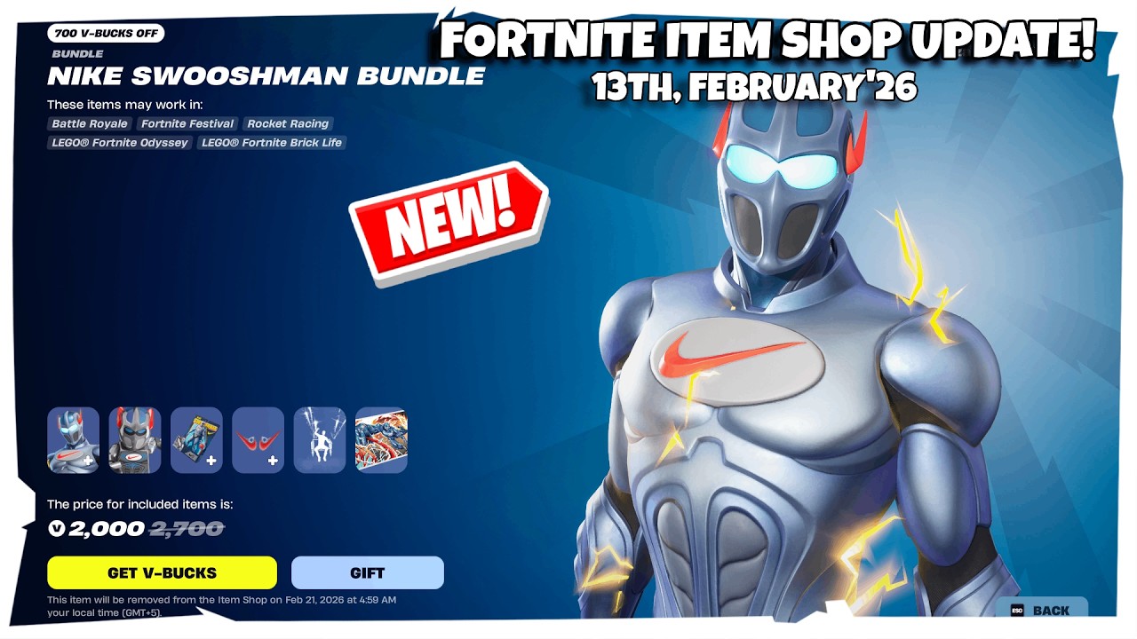 NEW NIKE SWOOSHMAN BUNDLE IS HERE! 👟🔥 Fortnite Shop [13th February, 2026] (Chapter 7)