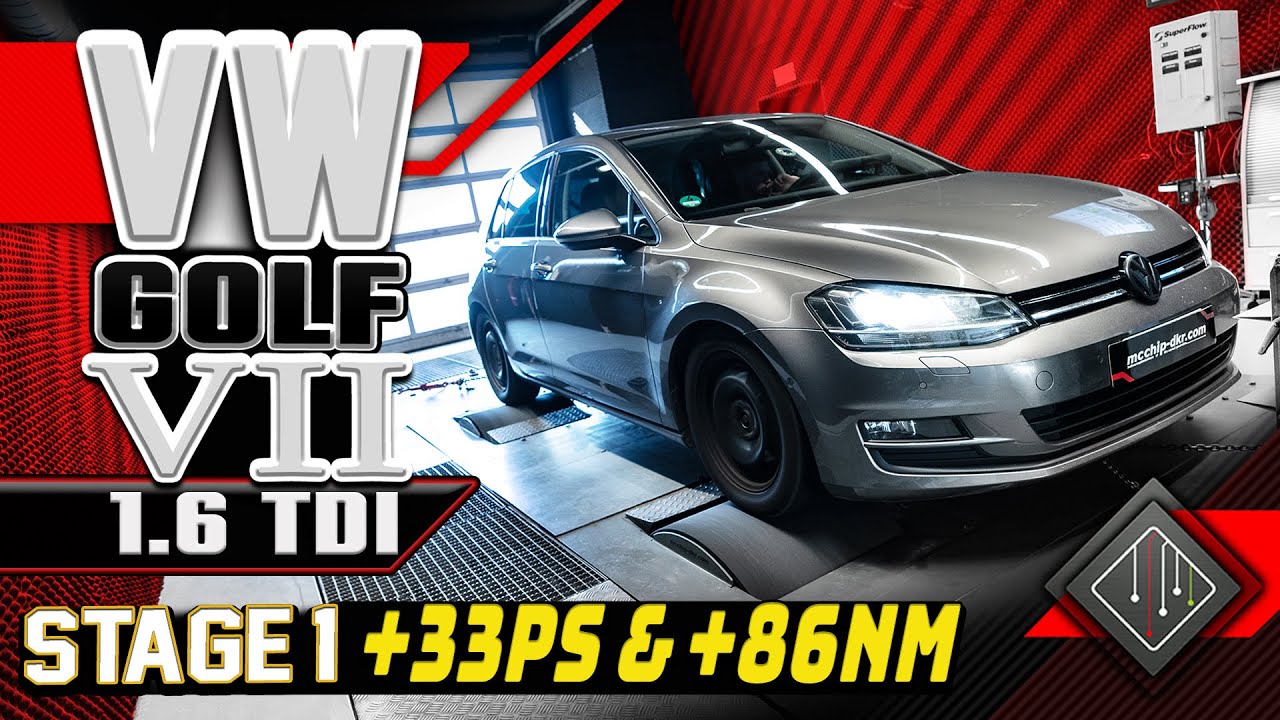 Volkswagen Golf 7 1.6 TDI | Softwareoptimierung Stage 1 | 80-140 km/h & Prüfstand | mcchip-dkr