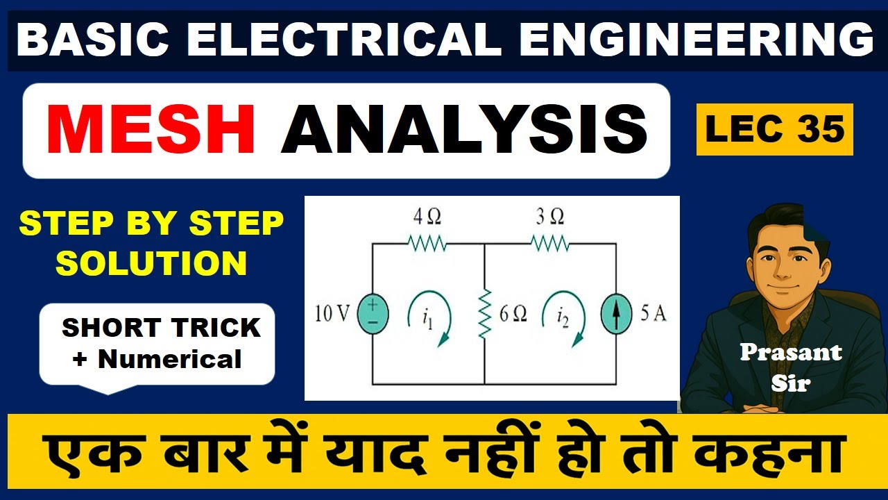 Mesh Analysis in DC Circuits 💡 | Mesh Current कैसे निकालें? | Circuit ...