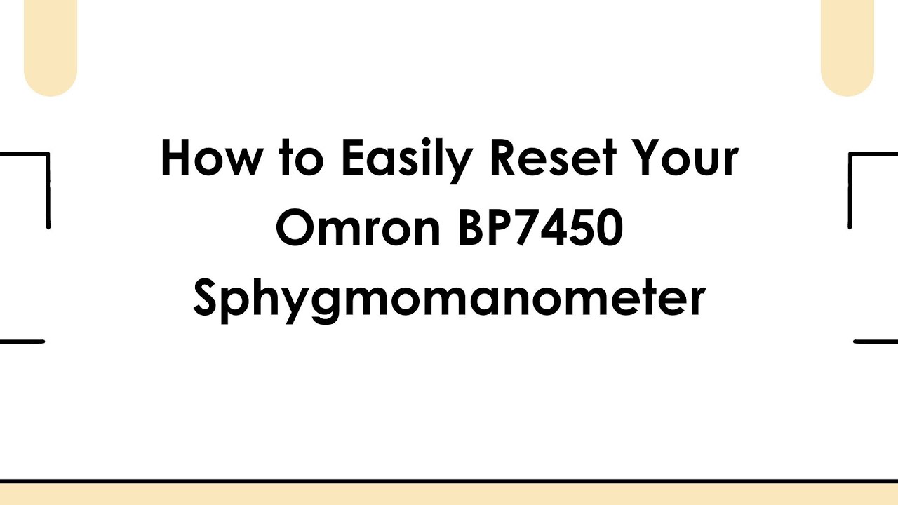 How to Easily Reset Your Omron BP7450 Sphygmomanometer - YouTube