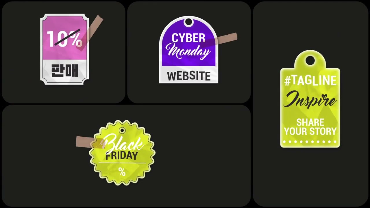 Stylish Sale Stickers for FCPX, Apple Motion Templates