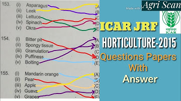 ICAR JRF HORTICULTURE 2015 Solved question paper