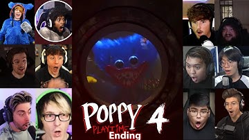 YouTubers Reactions On Poppy Playtime Chapter 4 Huggy Wuggy Ending